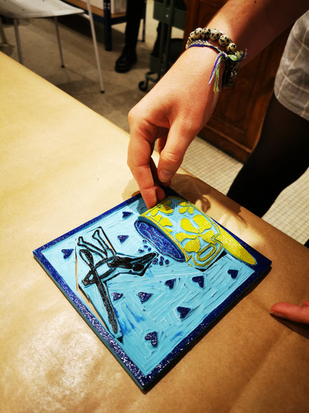 Atelier de découverte de la linogravure : impression polychrome 18/11 (acompte)