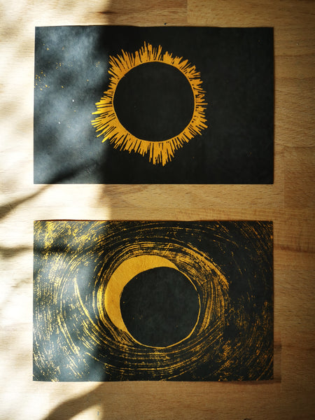 Eclipses - linogravure originale