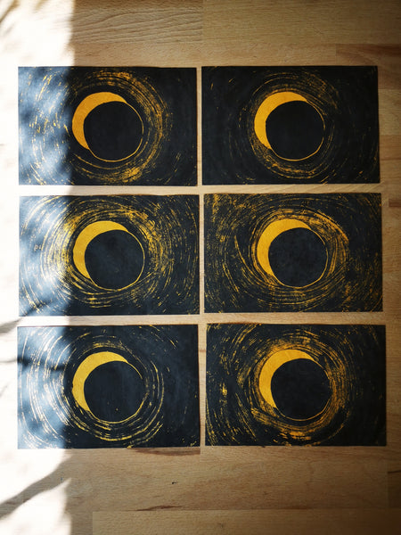 Eclipses - linogravure originale