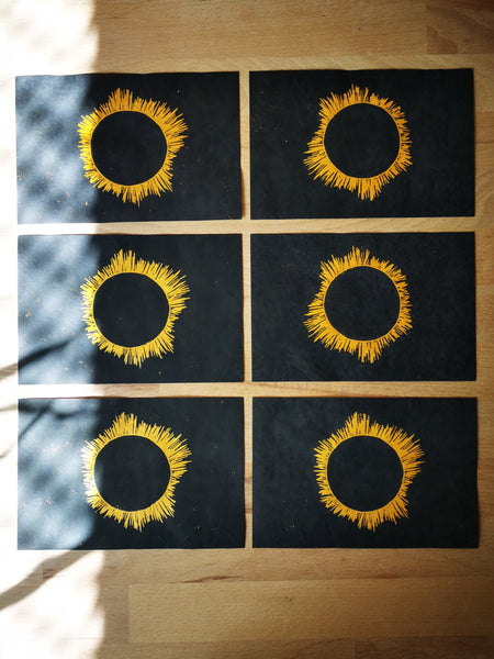 Eclipses - linogravure originale