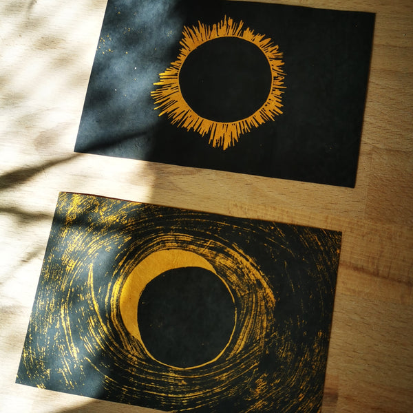 Eclipses - linogravure originale
