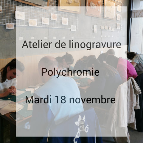 Atelier de découverte de la linogravure : impression polychrome 18/11 (acompte)