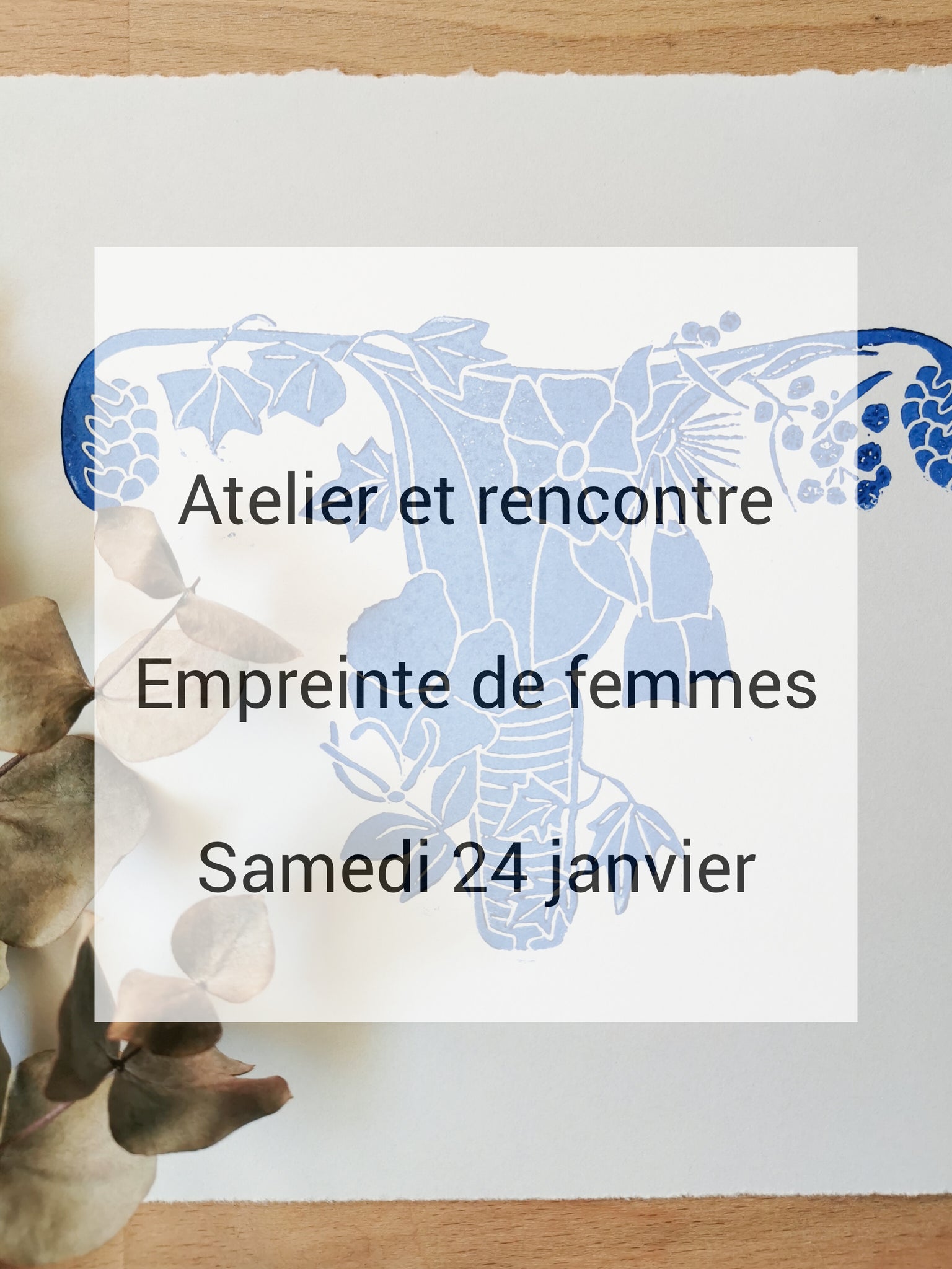 Atelier Mères et matières : empreinte de femme 24/01 (acompte)