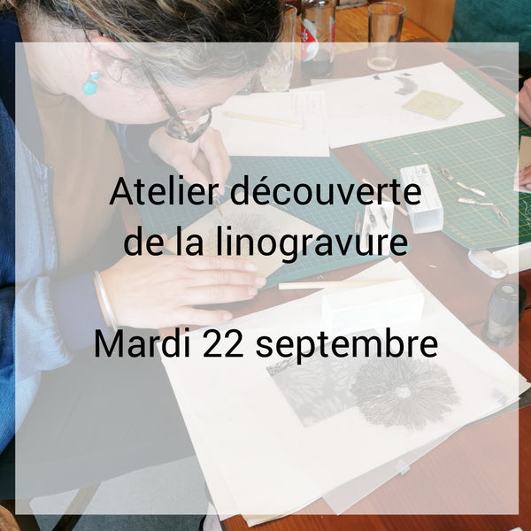 Atelier de découverte de la linogravure : initiation 22/09 (acompte)