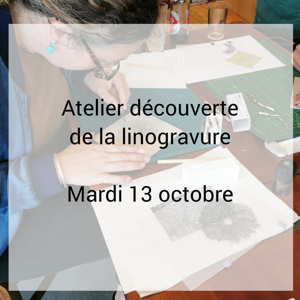 Atelier de découverte de la linogravure : initiation 13/10 (acompte)