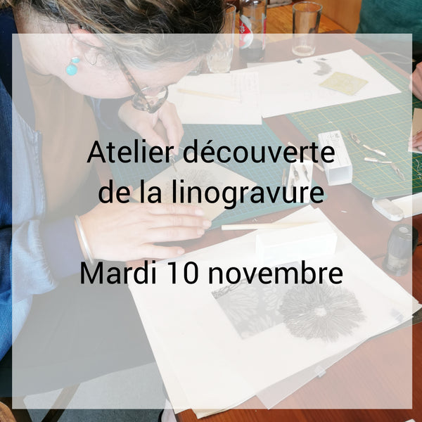 Atelier de découverte de la linogravure : initiation 10/11 (acompte)