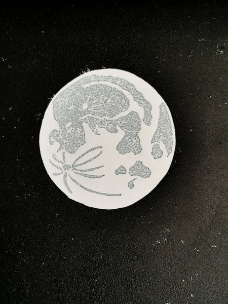 La Lune et moi - linogravure originale