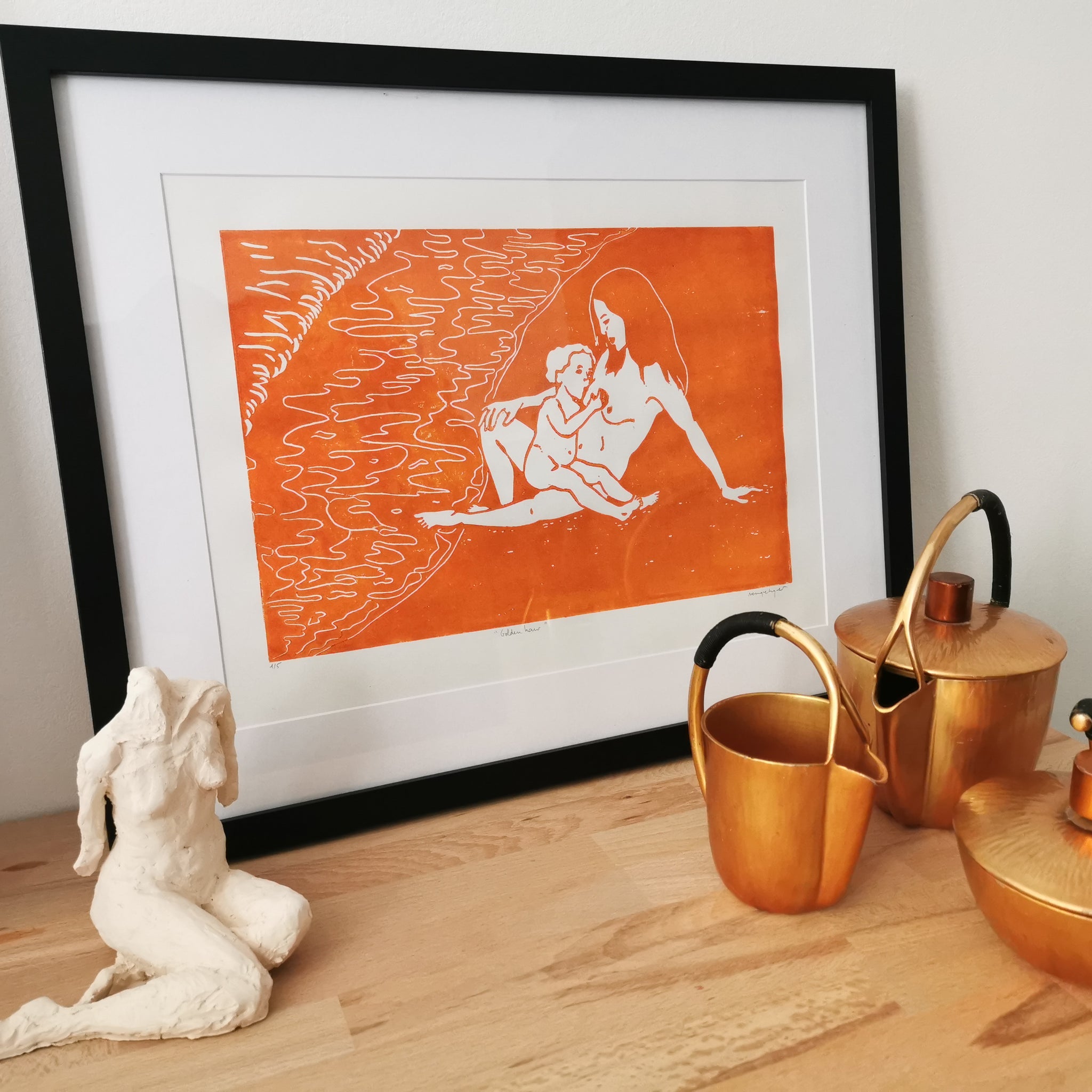 Golden Hour - linogravure originale