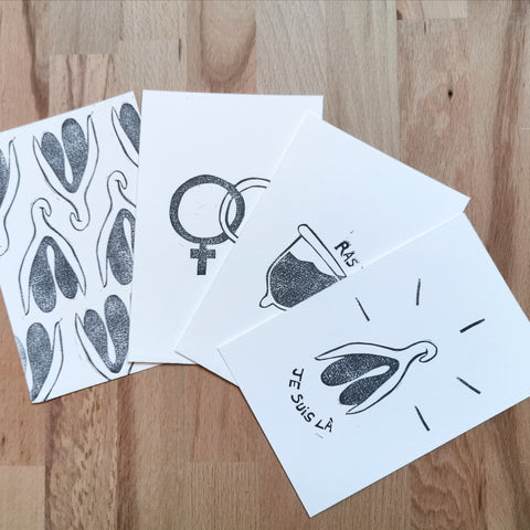 Lot de cartes postales féministes